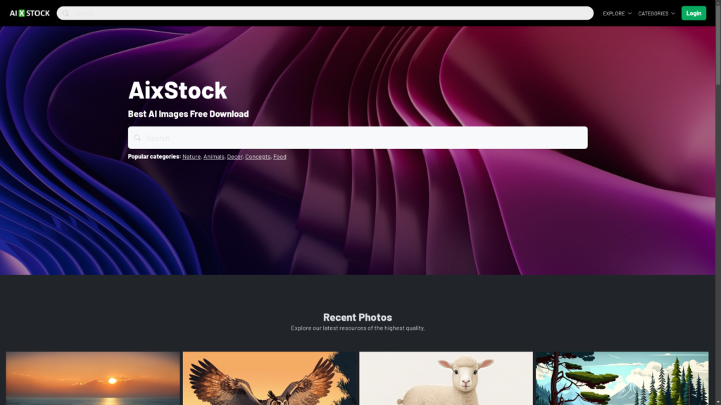Capture d'écran de la page du site de AixStock