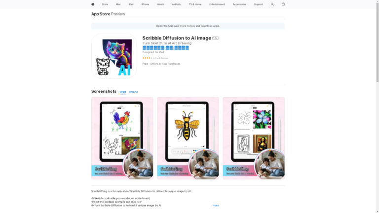 Capture d'écran de la page du site de Scribble Diffusion