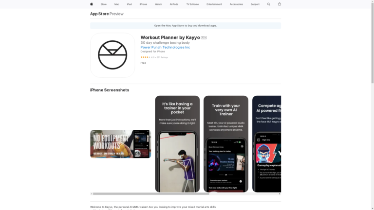Capture d'écran de la page du site de Kayyo