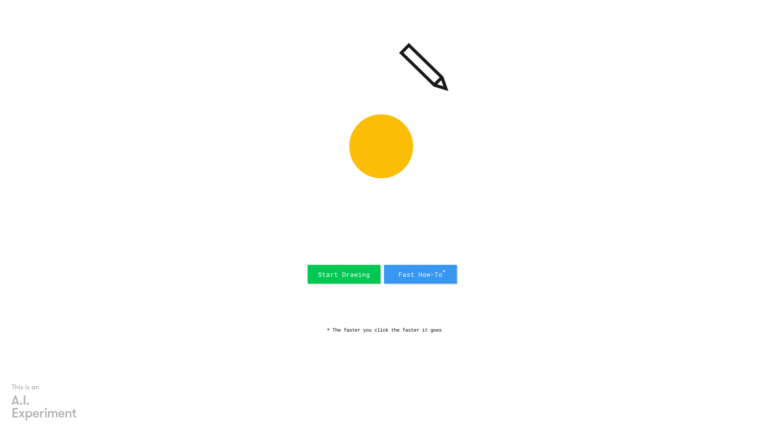 Capture d'écran de la page du site de Autodraw