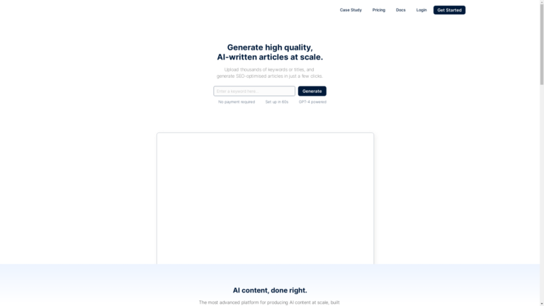 Capture d'écran de la page du site de Byword.ai