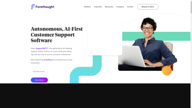 Capture d'écran de la page du site de Forethought