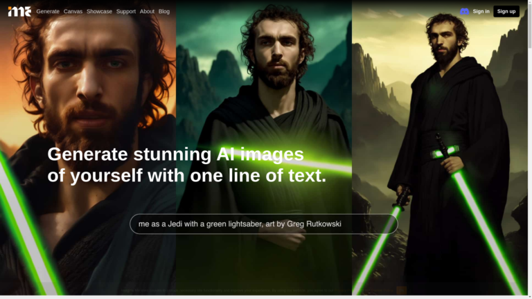 Capture d'écran de la page du site de ImagineMe