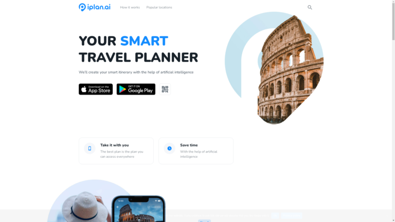 Capture d'écran de la page du site de IPlan AI