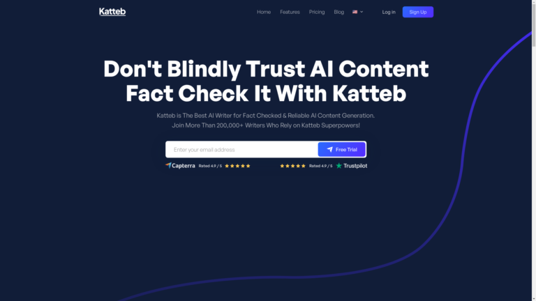 Capture d'écran de la page du site de Katteb