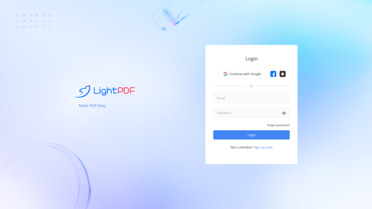 Capture d'écran de la page du site de LightPDF AI