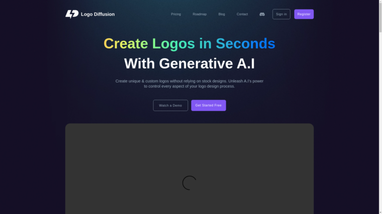 Capture d'écran de la page du site de Logodiffusion