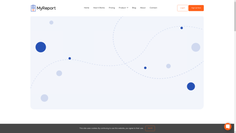 Capture d'écran de la page du site de MyReport