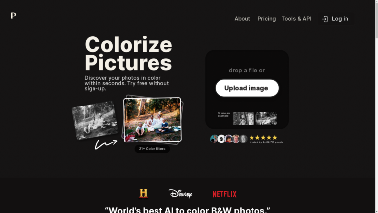 Capture d'écran de la page du site de Palette.fm