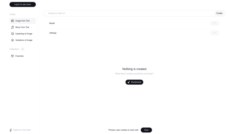 Capture d'écran de la page du site de Phraser