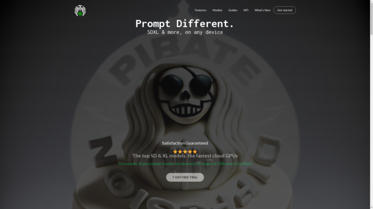 Capture d'écran de la page du site de Pirate Diffusion