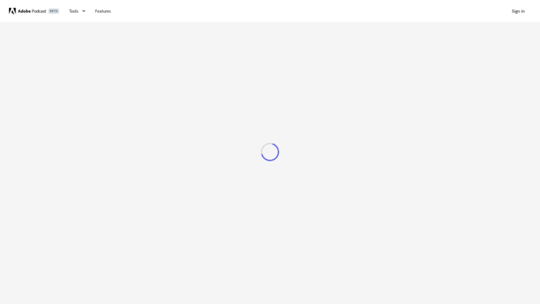 Capture d'écran de la page du site de Adobe Enhance Speech