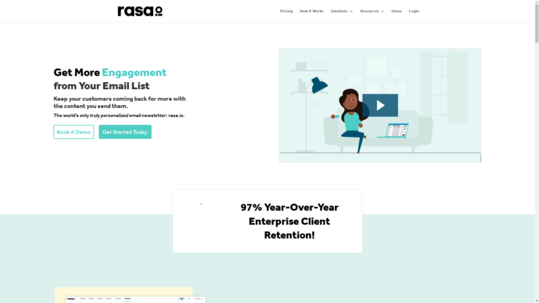 Capture d'écran de la page du site de rasa.io
