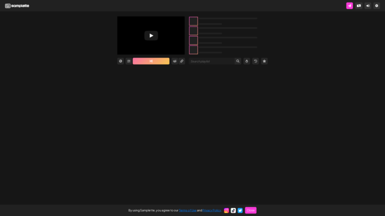 Capture d'écran de la page du site de Samplette