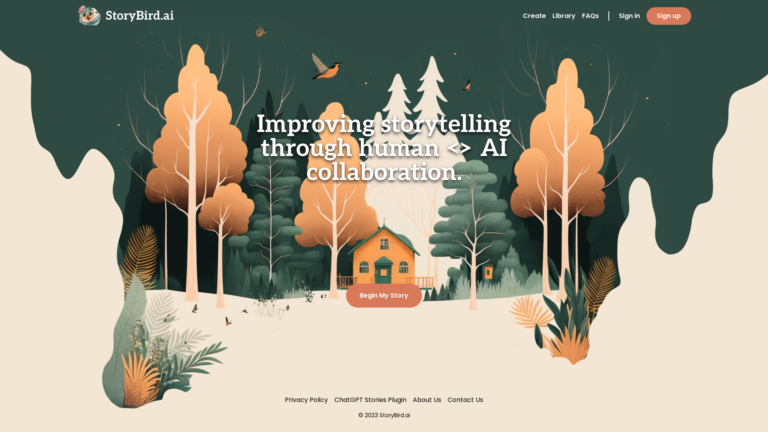 Capture d'écran de la page du site de StoryBird