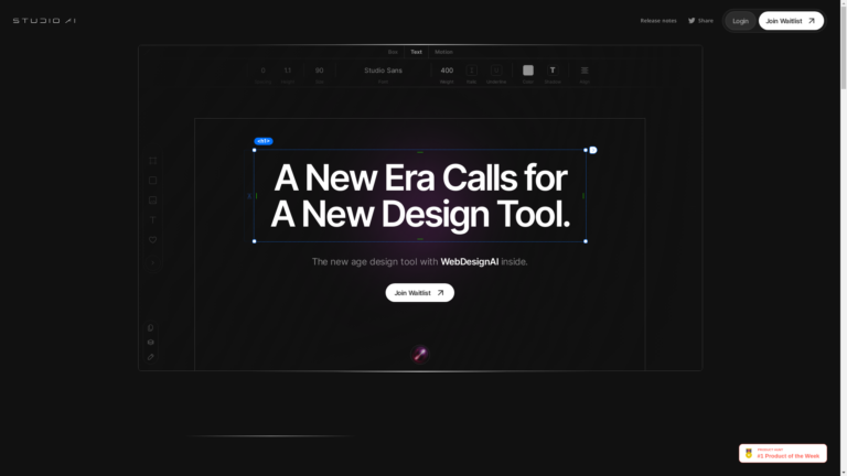 Capture d'écran de la page du site de Studio