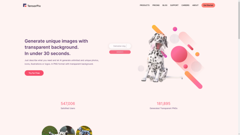 Capture d'écran de la page du site de MagicStock