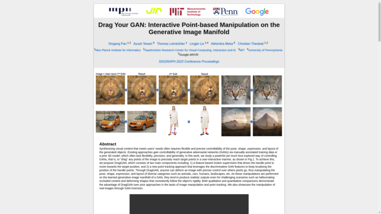 Capture d'écran de la page du site de DraGan