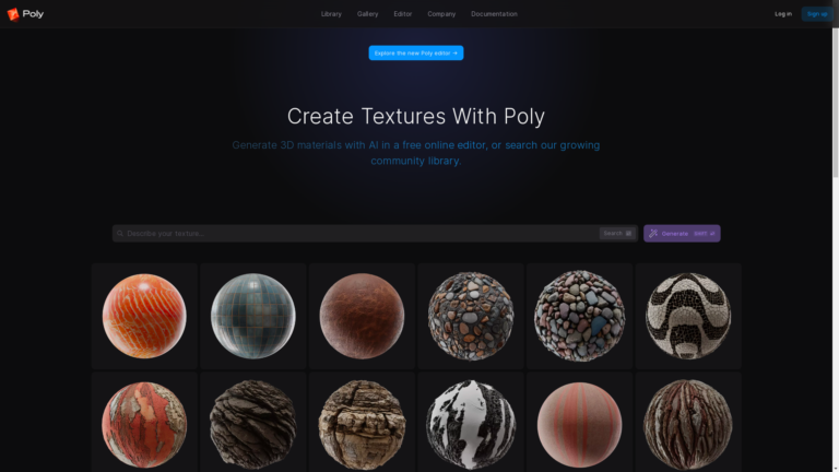 Capture d'écran de la page du site de Poly