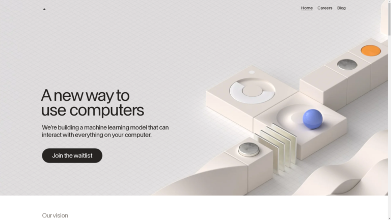Capture d'écran de la page du site de Adept