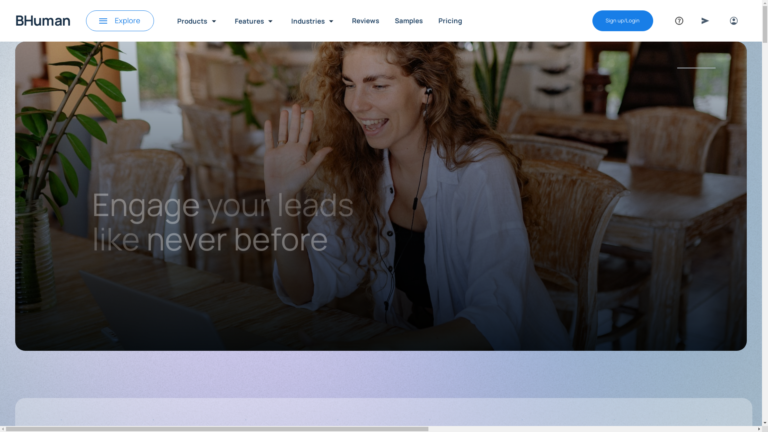 Capture d'écran de la page du site de BHuman