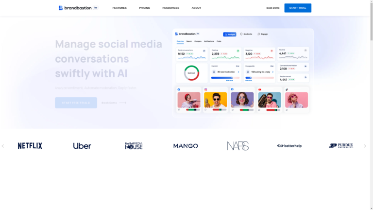 Capture d'écran de la page du site de BrandBastion Lite