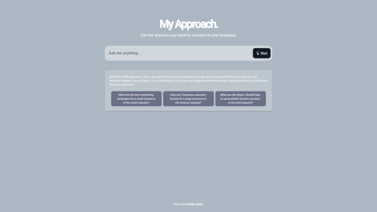 Capture d'écran de la page du site de My Approach