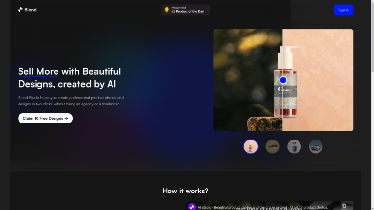 Capture d'écran de la page du site de AI Studio