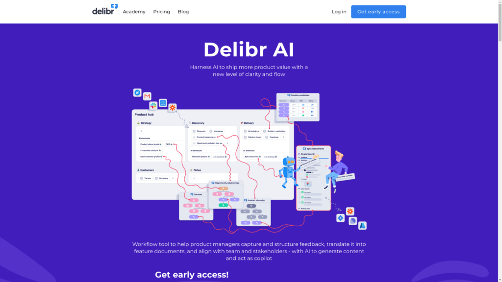 Capture d'écran de la page du site de Delibr