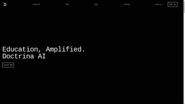 Capture d'écran de la page du site de Doctrina AI