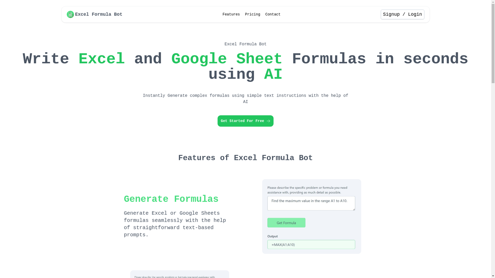 Excel Formula Bot : Présentation, Fonctionnalités et Avis – IA MIEUX ...