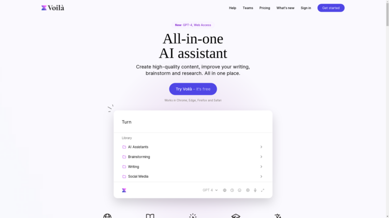 Capture d'écran de la page du site de Voilà