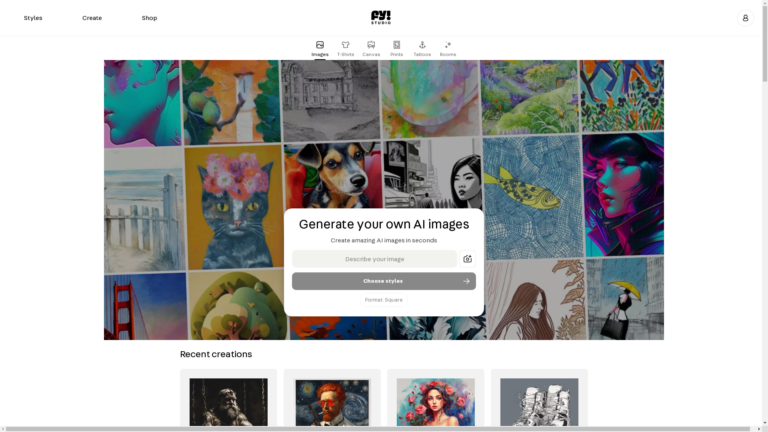 Capture d'écran de la page du site de Fy! Studio
