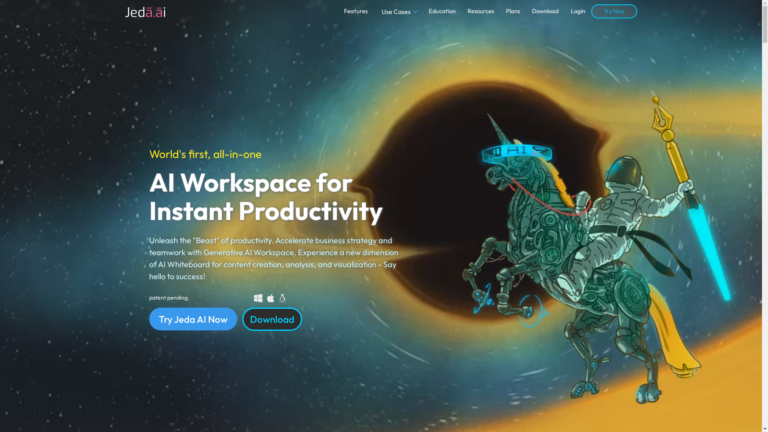 Capture d'écran de la page du site de Jeda.ai