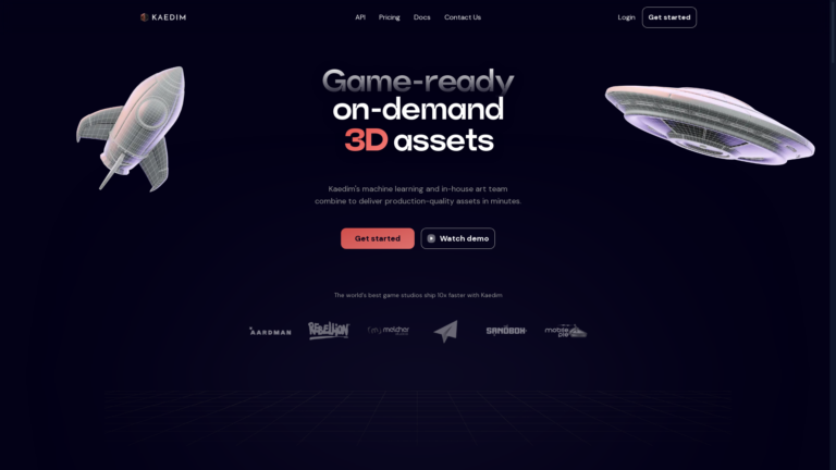 Capture d'écran de la page du site de Kaedim