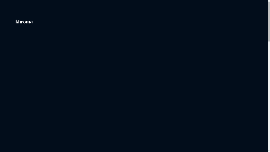 Capture d'écran de la page du site de Khroma