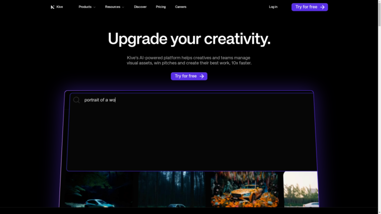 Capture d'écran de la page du site de Kive.ai