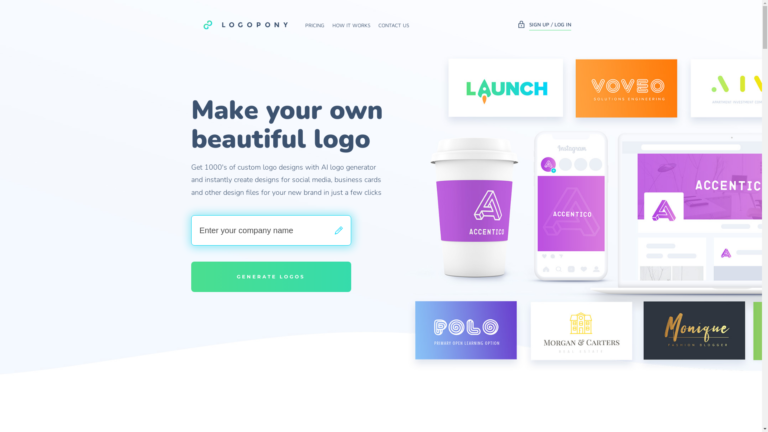 Capture d'écran de la page du site de Logopony