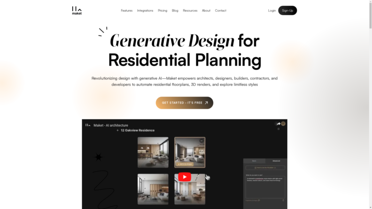 Capture d'écran de la page du site de Maket