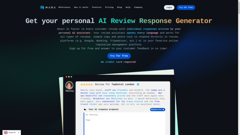 Capture d'écran de la page du site de MARA