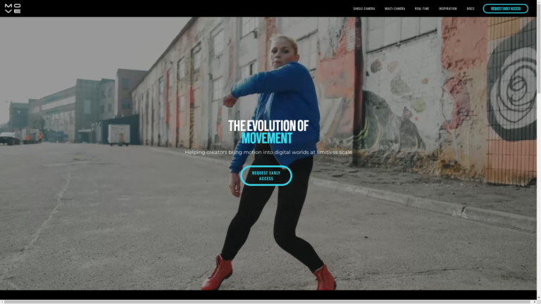 Capture d'écran de la page du site de move.ai