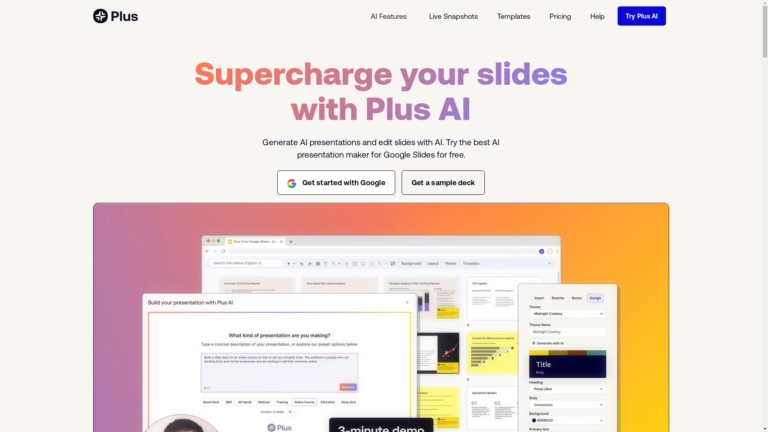 Capture d'écran de la page du site de Plusdocs