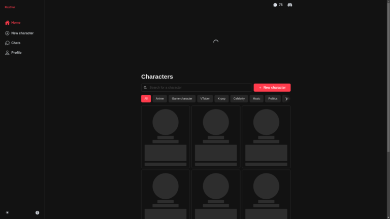 Capture d'écran de la page du site de RizzGPT