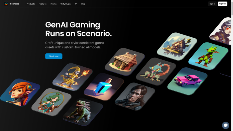 Capture d'écran de la page du site de Scenario