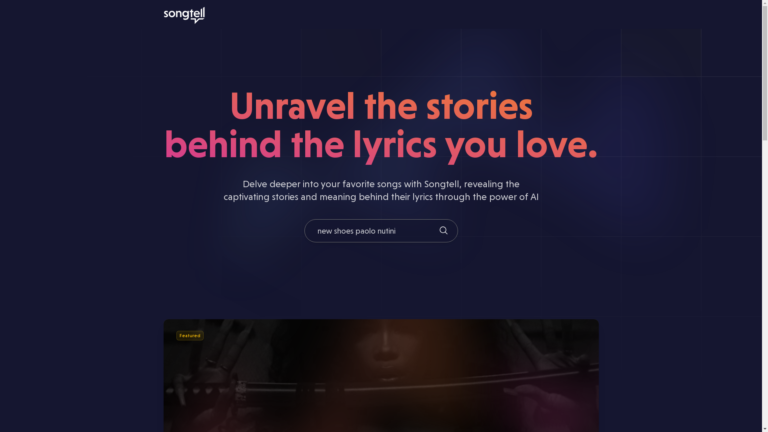 Capture d'écran de la page du site de Songtell