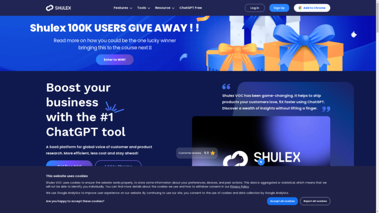 Capture d'écran de la page du site de VocAI