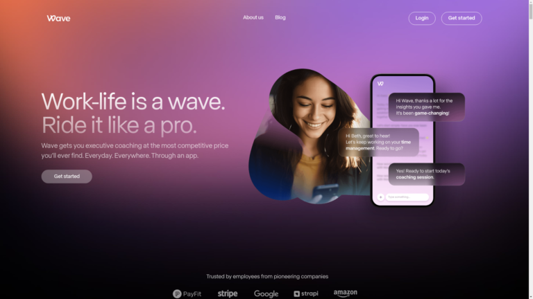 Capture d'écran de la page du site de Wave AI