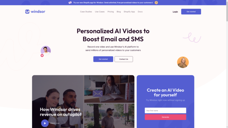 Capture d'écran de la page du site de Windsor