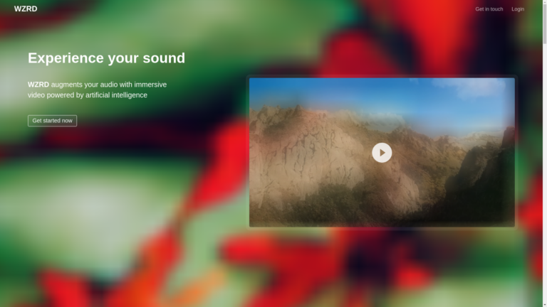 Capture d'écran de la page du site de WZRD